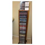 Rotating Tall CD Holder with Iron Base double side (only one side wih CDs) with CD included and several empty CD holders - (Gospel, Dean Martin, Janis Joplin, Charlie Daniel Band, Christian, George Jo