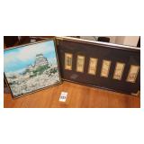 2 Asian Inspired Framed Wall Art Pieces: Custom matted Water Color 21"x37" & Photo 21"x21"