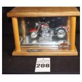 Maisto Die Cast Harley Davidson "1999 FISTF Fat Boy" in Wood & Glass Case