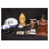 Variety of Football Items: Colt Cup, Wood MTSU Football, Football  paperweight, Arm Chair Football shaped pocket, 2 cards (Bruce Matthews & Vince Young) etc.