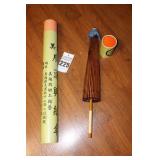 Vintage Japanese Wagasa Umbrella/Parasol  made of bamboo and washi Paper - Like new in tube