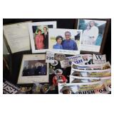 Variety of George Bush & Additional Presidential items: Framed Photos,  Letter, Bumper Stickers Buttons, etc.
