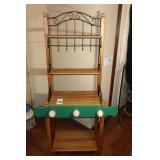 Baseball Themed Display/Baker Shelf with Bottom shelf, 3 top shelves & hooks  67"x36"x16"