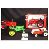 4 Die Cast Tractors: TSC 80th Anniversary in Box, 2 - Farmall , & John Deere etc.