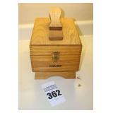 Vintage Cavalier Wood Shoe Shine Box with a variety of items included