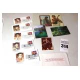 Set of Collector Elvis Presley 1st day Cover Envelopes with Issue Dates each envelope has Collector 29¢ Stamp & Postmark - 1993  6 envelopes & additional vintage postcards
