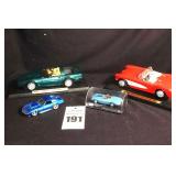 4 Chevrolet Corvette Die Cast Collector Cars: Red 