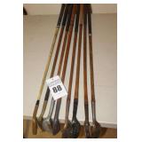 8 Antique/Vintage Wood Golf Clubs - Variety of Brands - Watts, Hagen, D & M, MacGregor etc.