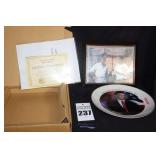 Variety of Barack Obama: American Historic Society Porcelain Collection Plate by Roger Cunningham 2008 Barack Obama With Certificate, Obama pocket knife, etc.