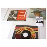 2 Vintage Elvis Presley 45s in original sleeves ("Pledge My Love/Way Down" & "Are You Lonesome Tonight/Such A Night") & additional 45 stored in sleeve