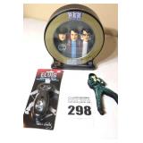 2 Vintage Elvis Presley Collector Items:  Pez Set -Limited Edition 3 Dispensers with different Elvis Looks - Still Sealed in Box with CD included & Hound Dog Bottle Opener Ect.