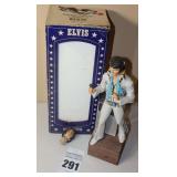 Vintage Elvis Presley Porcelain McCormick Liquor Decanter - (some damage on head & original box)   14" & additional Porcelain Head Cork