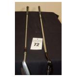 2 Vintage Wilson Clubs: Wilson R-90 Sand Wedge 55° loft - carbon steel - Left & Wilson Alignment RH Putter - Blade Style steel - Right