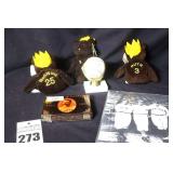 Variety of Baseball Items: Unopened "Origins of Baseball" 100 cards, Poster of Babe Ruth, Commemorative Signed Babe Ruth Ball, 3 Stuffed Bears