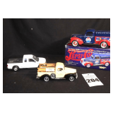 3 Die Cast Collector Trucks: Cola Ford Pick-up in original box, Coors 
