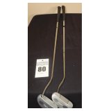 2 Vintage Ray Cook M1-3X Putter - Half Mallet with double bend shaft & M1-X Putter - Mallet - steel shaft - Left