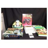 Lionel Collection Train Watch (in Original box and case, Lional Clock (no batteries may play music) Variety of Magazine/Books etc.