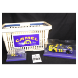2 "Joe Camel" Race Cars #23 in Cases & "Joe Camel" Basket