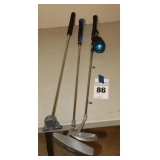 3 Vintage Clubs: 2 MacGregor-Plumber Neck Putter -  Both Left & Fishing Pole Novelty Putter - Right