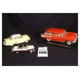 3 collector cars: 2 Chevrolet Belaire (Red 