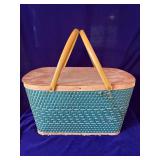 Vintage Hawkeye Woven Picnic Basket
