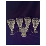 Vintage Jeannette Glass Company Thumbprint Pattern Water Goblets and Juice Glass
