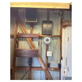 Salvage Lot - Matchbox Holder, Gun Rack with Drawer, Clock and Speakers (Buyer Must Remove)