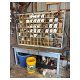 63”Wx23”Dx70”H Work Bench with Contents and Items Below