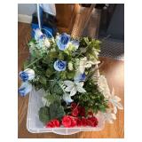 Tote of Artificial Flowers
