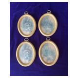 2 Each Vintage Bird Nest Lithograph by American Handicrafts Western Galleries Designed by Wayne Andrews 4.5”x3.75”