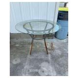 42” Glass Top Table with Metal Base