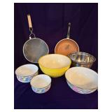 Skillet, Strainer and Bowls