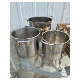 3 Stock Pots-No Lids