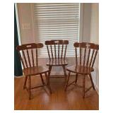 3 Dining Chairs - One Has Missing Spindle