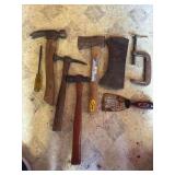 Hammers, Axe, Axe Head, C-Clamp and Scraper