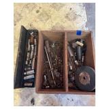 Vintage Wood Box with Contents