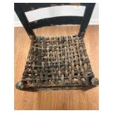 Rustic Ladder Back Chair with Woven Seat