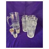 6 Glasses, 3 Shot Glasses and a Glass Mug