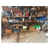 Salvage Lot - Garage Left Wall, Back Shelves - Buyer Must Take All, Bring Boxes