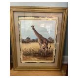 Framed Giraffe Picture - 18.5”x22.5”