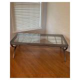 Metal Coffee Table with Glass Top - 52”x26”x17.75”H