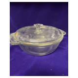 2 Covered Glass Casseroles