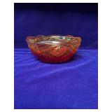 Red Carnival Glass Bowl 8”