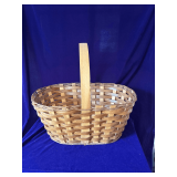 Vintage Handcrafted Wooden Gathering Basket