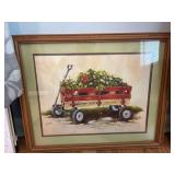 Framed and Matted Print Titled 'Western Flyer Town & Country Wagon' by Artist Salata.