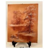 Orange Snowfall Original Painting by Ridley