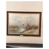 Duck Hunt Scene Original Painting by Hirseofeld