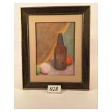 Bottle in Chalk Painting by Unknown Artist