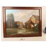 Ductch Wheel Village Original Painting by Bruening