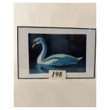 Swan Print Glass Framed and Signed by Gary James in 2019